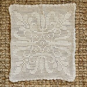 Cottagecore‎ Crochet Open Weave Pillow Cover Cream Tan 13x15